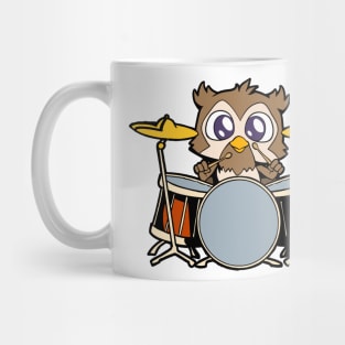 Comic owl drummer Mug